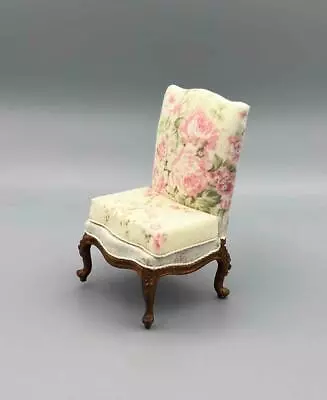 Miniature Dollhouse 1:12 Scale - Jbm Floral Side Chair White - Jj21028wna • $95