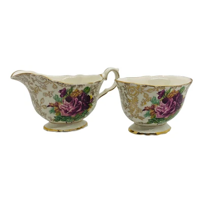 £7.95 • Buy Old Foley James Kent Sugar & Creamer Set Staffordshire Made In England 5308