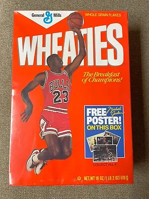 $45 • Buy Vintage! 1988 Wheaties MICHAEL JORDAN W/Poster, Original Factory Packaging