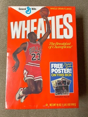 $45 • Buy Vintage! 1988 Wheaties MICHAEL JORDAN W/Poster, Original Factory Packaging