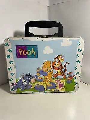 Collectable DISNEY WINNIE THE POOH Tin Lunch Box Tigger Eeyore Piglet Roo • $26