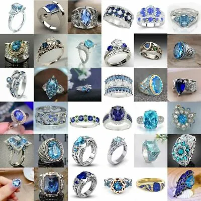 $2.23 • Buy Elegant Women Jewelry 925 Silver Rings Cubic Zirconia Wedding Party Ring Sz 6-10