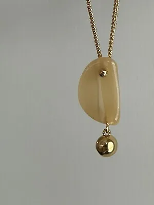 NWT J Crew Gold Tone Pendant Necklace Lucite Fashion Statement • $15