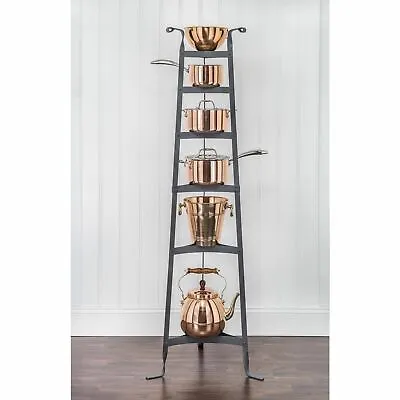 $92.90 • Buy Graphite Gray 6 Shelf Metal Vertical Pot Rack Cookware Stand Storage Kitchen