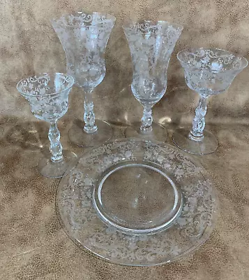 CAMBRIDGE Chantilly Crystal Iced Tea Goblet Liquor Sherbet 8  Plate YOU PICK 853 • $8.49