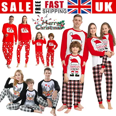 Family Matching Christmas Pyjamas Adult Kids Xmas Nightwear Pajamas Pjs Sets UK • £11.66