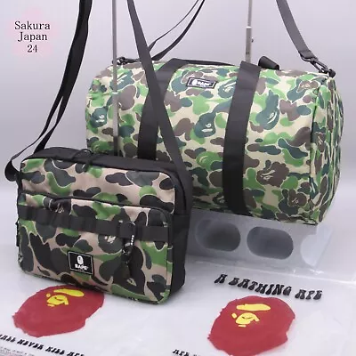 BAPE A Bathing Ape Camo Green Duffle Bag 2020 SPR Shoulder 2021 AW Mag Free Gift • $69.90