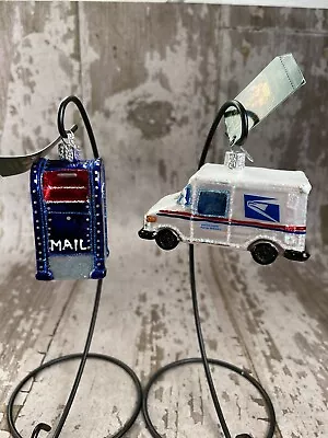 Old World Christmas USPS Postal Truck And Mail Box Ornaments (NIB) • $38