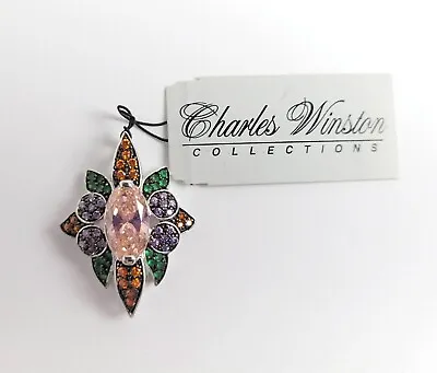 Charles Winston Pendant Pink Cz & Multicolor Gemstones + Sterling • $35