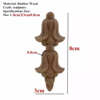 Wood Appliques Carved Corner Onlay Frame Miniature Ornaments Door Wall Furniture • $9.74