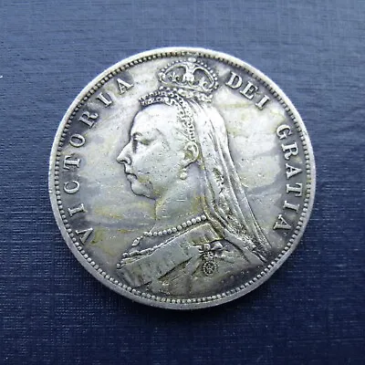 £24.99 • Buy 1887 Half Crown Queen Victoria .925 Sterling Silver Coin Good Condition FREE P&P
