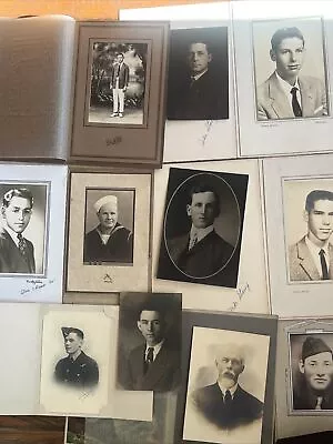 VTG PHOTO LOT! 11 Handsome Men Young Guys Trifold Frames Military Portraits GAY • $14.81