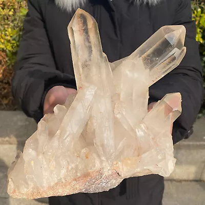 7.07LB Clear White Quartz Crystal Cluster Mineral Specimen From Madagat Healing • $0.99