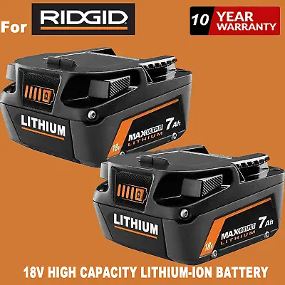 2Pcs 18V 7AH Li-ion Battery For Ridgid AEG L1830R L1815R R840087 R840085 R840083 • $42.98