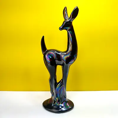 Maddux Of California Pottery Purple Iridescent Ceramic Doe Deer 12  Tall • $24.99