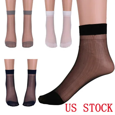 Mens Thin Silk Sheer Trouser Transparent Socks Over Ankle Cool For Summer 3Pairs • $6.50