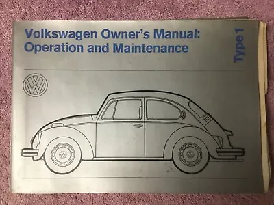 1972 Volkswagen Type 1 Beetle & Convertible Owners Manual Bug Glove Box Oem • $99.89