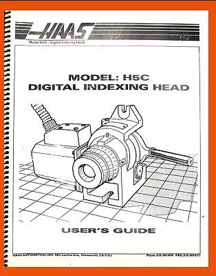 Haas H5C Indexing Head Model  Operators Programming & Servicing Manual 1992 • $35