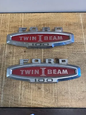 1966 Ford Truck F100 Twin I Beam Chrome Fenders Emblem Original • $110.39