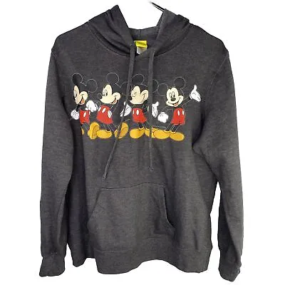 Disney Mickey Mouse Hoodie Women’s XL Gray Fleece Sweatshirt Distressed • $15