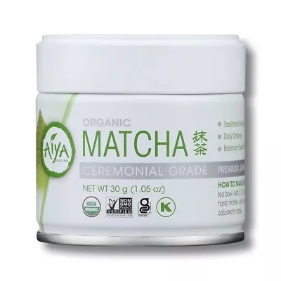 AIYA: ORGANIC MATCHA CEREMONIAL GRADE PREMIUM JAPANESE GREEN TEA 30g. + GIFT • $21.99