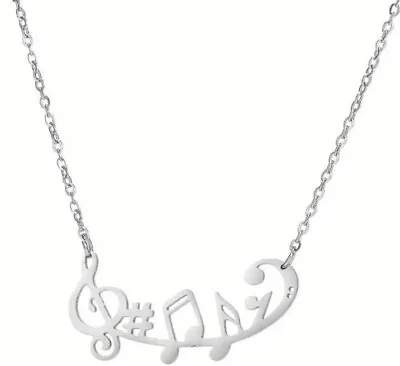 Music Note Stainless Steel Music Clif Pendant  Chain Necklace Music Necklace 293 • £5.99