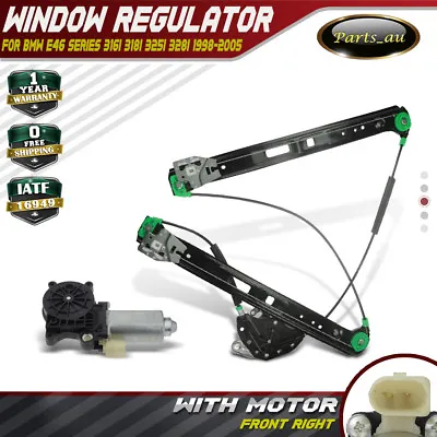 For BMW E46 98-05 316i 318i 320i 325i 330i Window Regulator W/ Motor Front Right • $57.99