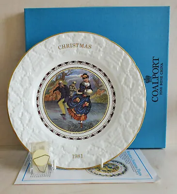 Coalport England Christmas Plate 1981 Pratt Prints The Skaters Boxed • £4.50