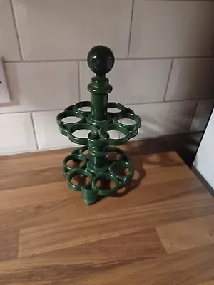 Egg Stand Vintage Cast Iron Green • £15