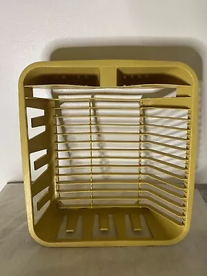Vintage Plastic Yellow Rubbermaid Dish Rack  Drying Kitchen Utensils • $35.69