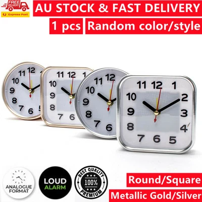 $12.50 • Buy Analogue Alarm Clock Analog Loud Battey Bedside Desktop Silent Round Square AU
