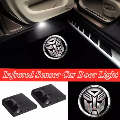 $18.04 • Buy 2Pcs LED Transformers Autobot Logo Car Door Welcome Laser Projector Shadow Light