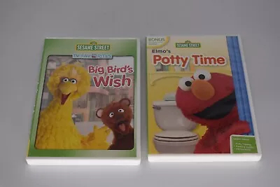 Lot Of 2 Sesame Street DVDs Big Bird's Wish Elmo's Potty Time Dvd • $5.55