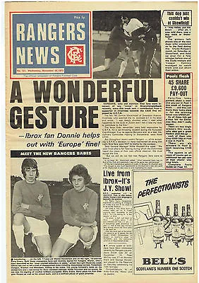 £4.99 • Buy Issue 121 Of Rangers News 28 November 1973 Glasgow Rangers  