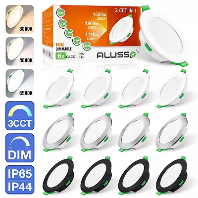 Recessed Ceiling Lights Dimmable Tri-color LED Downlights Ultra Slim Spot Round • £29.99