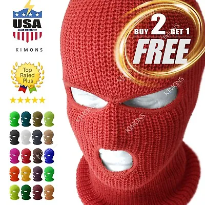 3 Hole Full Face Mask Ski Mask Winter Cap Balaclava Outdoor Beanie Tactical Hat • $7.65