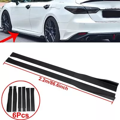 2X 86.6  Gloss Black Side Skirt Extension Lower Lip For 3 Series F10 F30 F32 F80 • $74.15