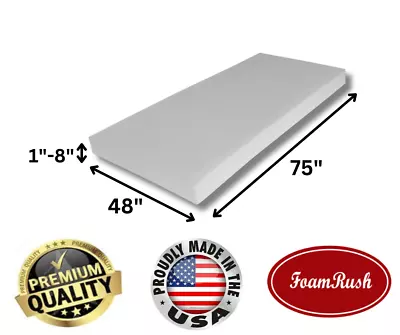 FoamRush 48  X 75  High Density Foam RV Mattress Replacement Medium Firm USA • $246.97