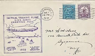 1932 USS Akron Lakehurst NJ Coast To Coast Trip Carrying Mail • $7.50