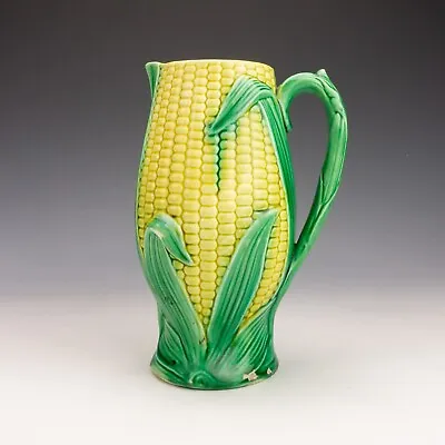 Antique Victorian Majolica Pottery - Sweetcorn Formed Jug • £34.99