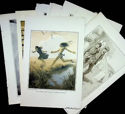 N. C. Wyeth Lot Of 9 Art Prints From Harpers Monthly Magazine 1905-1915 • $18.95