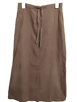 Laura Ashley Sable Green Long Skirt Needlecord Corduroy Drawstring Sz 6 Us Nwt • £27.90