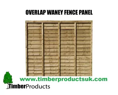 Waney Lap Fence Panels Garden Fence 6x2 6x3 6x4 6x5 6x6 Also Feather Edge • £31.67