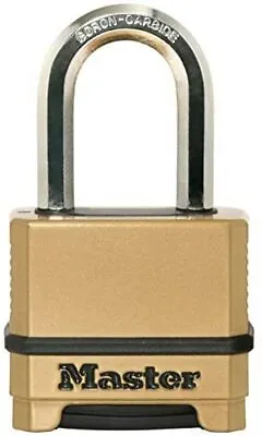 MASTER LOCK Heavy Duty Padlock Combination Zinc Long Shackle Outdoor M175EURDLF • £29.91