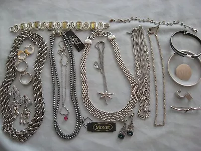 Monet Silvertone Jewelry Lot Vintage To Now • $31