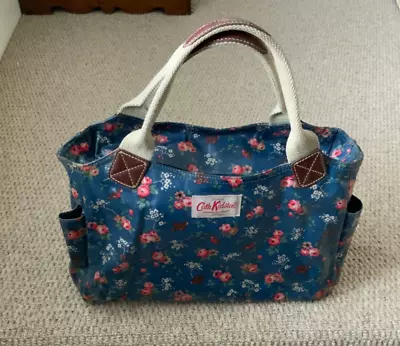 Cath Kidston Day Bag Ditsy Floral Mid Blue Oilcloth Handbag Tote Bag • £24.99