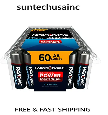 Rayovac High Energy AA Batteries Double A Alkaline Power Performance (60-Pack) • $19.98