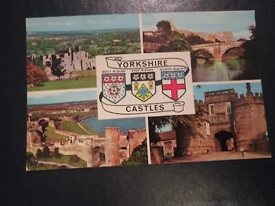 Postcard Of Yorkshire Castles )West Riding East Riding North Riding) Multiview • £1.49