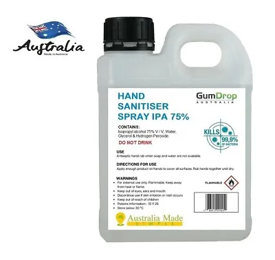 HAND SANITISER SPRAY Australian Made Antibacterial Hand Wash 80% Alcohol • $19.95