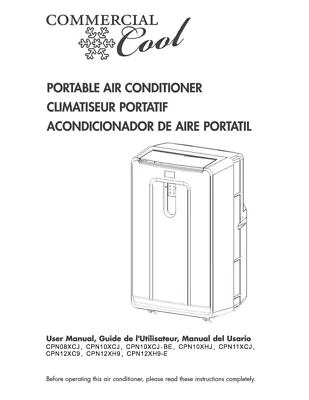 Owners Manual For Haier Portable Air Conditioner Model # CPN10XCJ FREE SHIPPING • $17.99